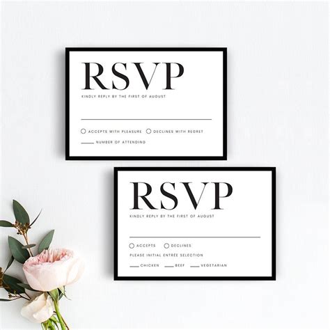 rsvp card template|Simple .